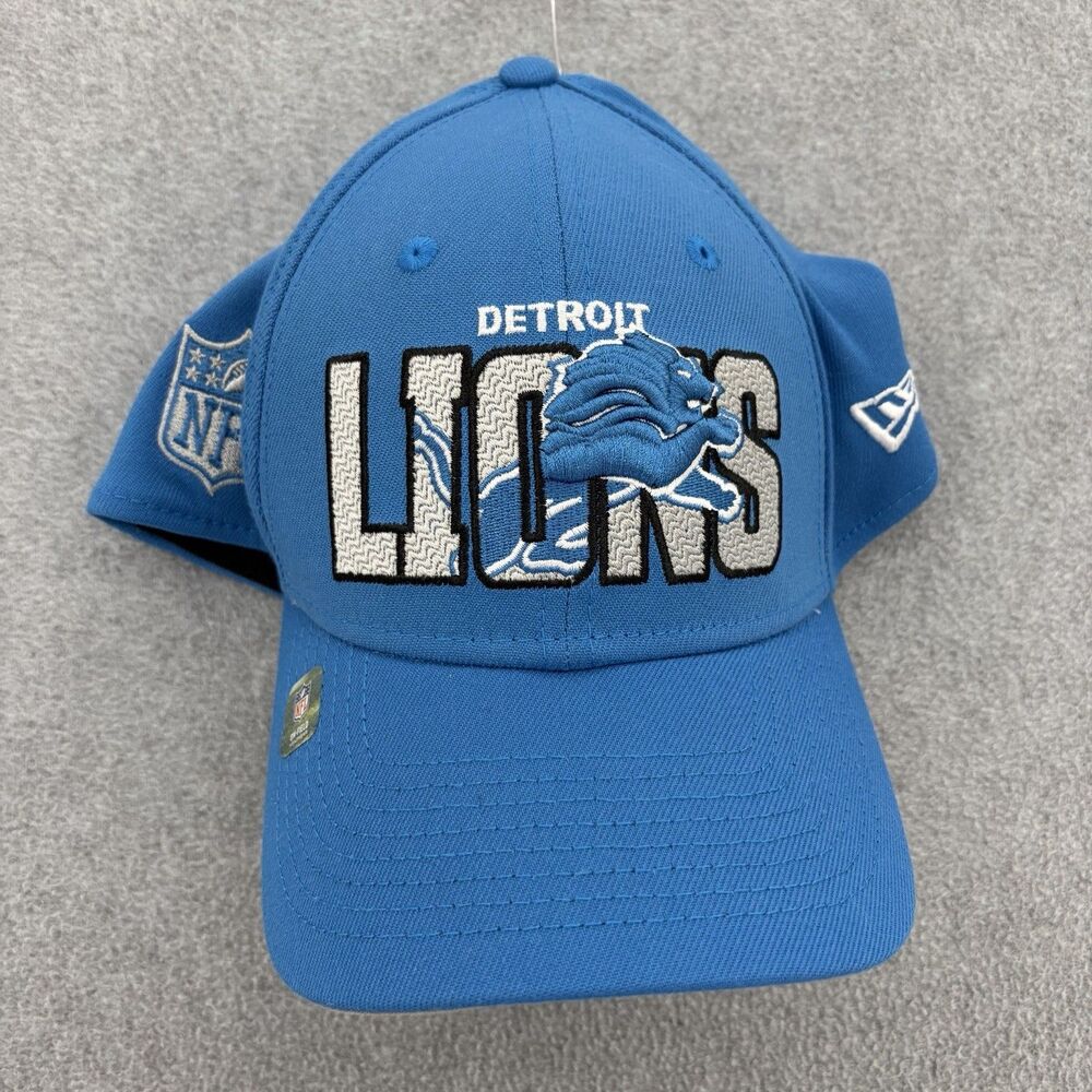 Detroit Lions New Era 39THIRTY On Field Hat Blue L/XL NFL Stretch Fit Football